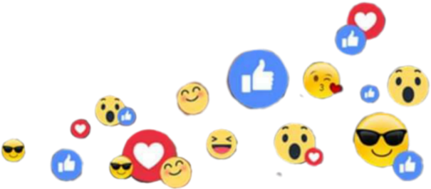 Facebook Reactions Emojis Scattered PNG Image