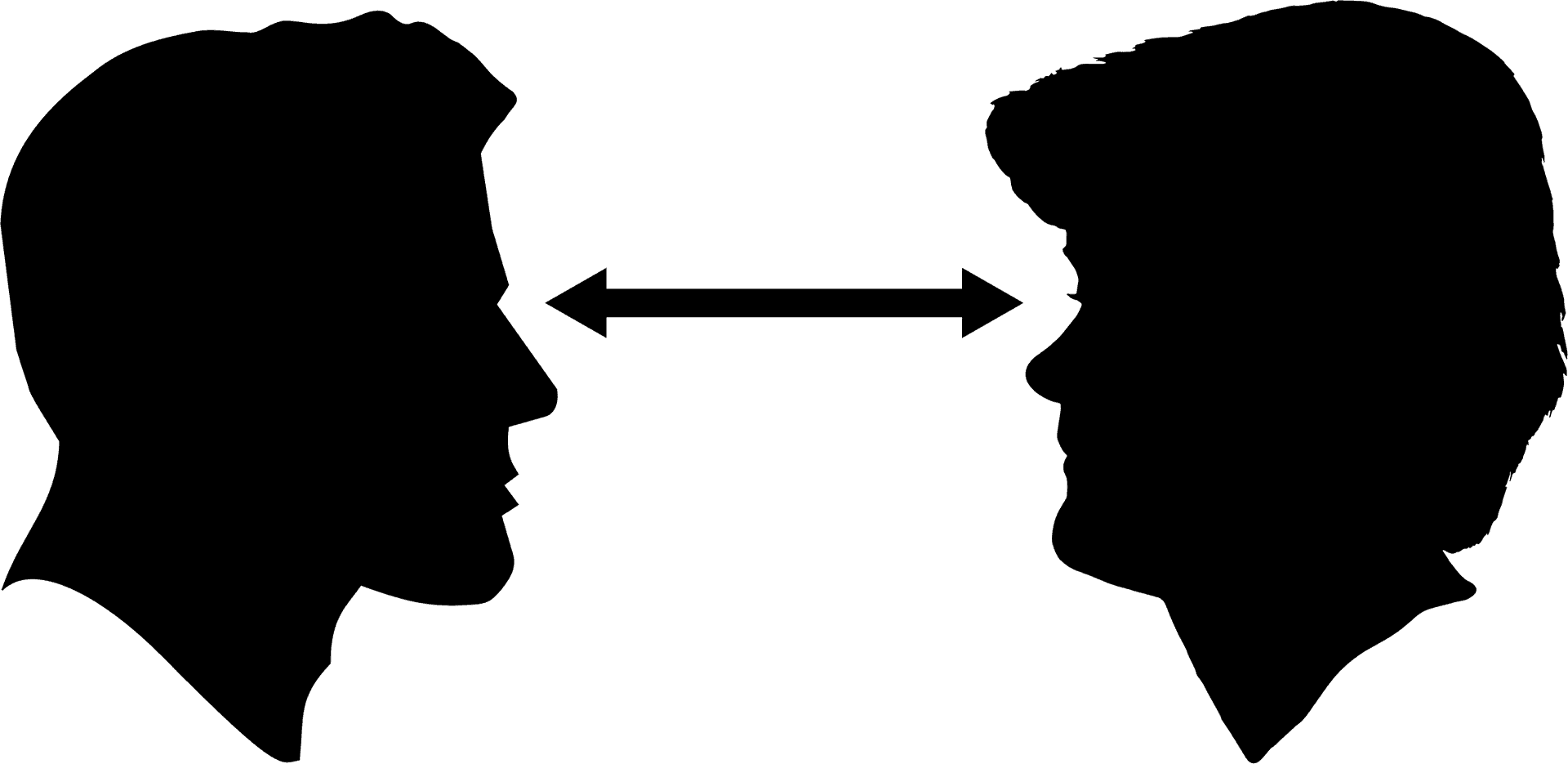 Faceto Face Silhouette Communication PNG Image