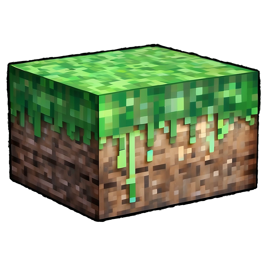 Faded Minecraft Grass Block Png Wqa22 PNG Image