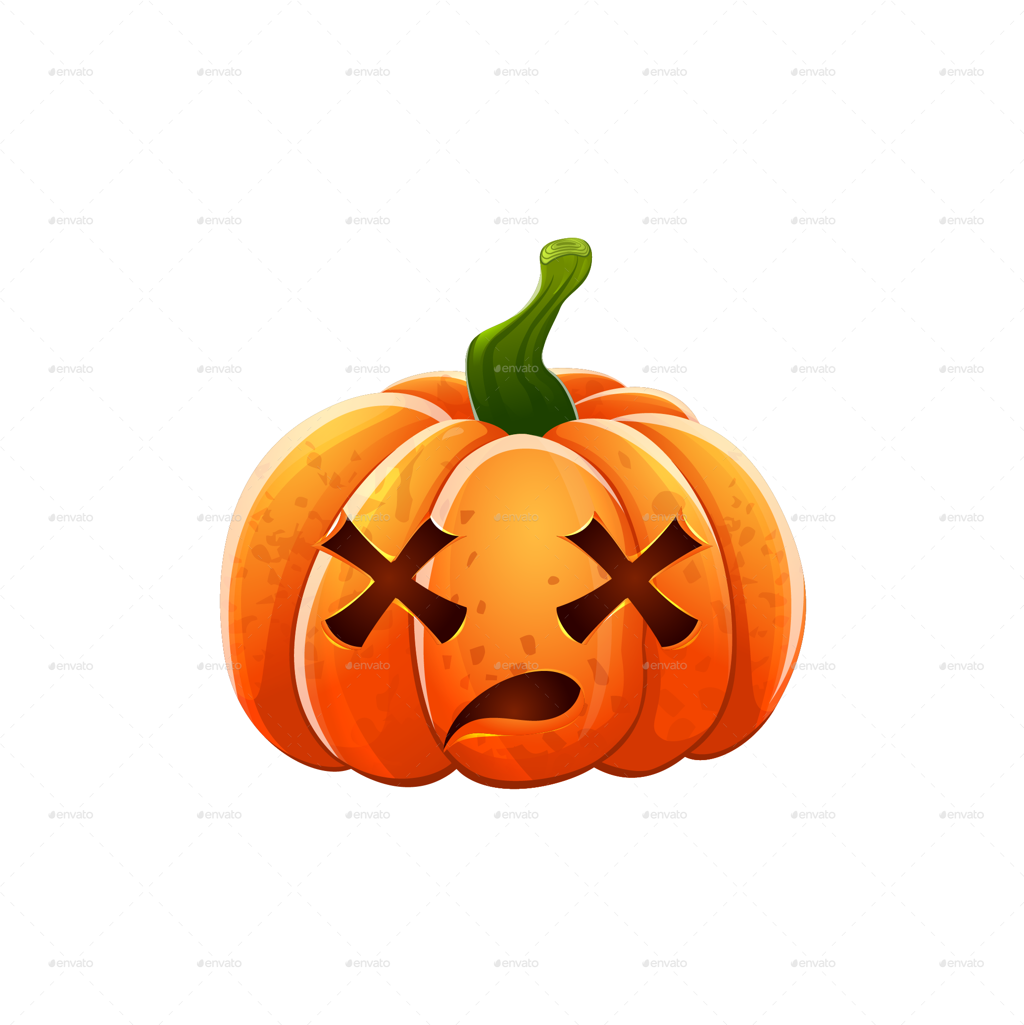 Fainted Pumpkin Halloween Graphic PNG Image