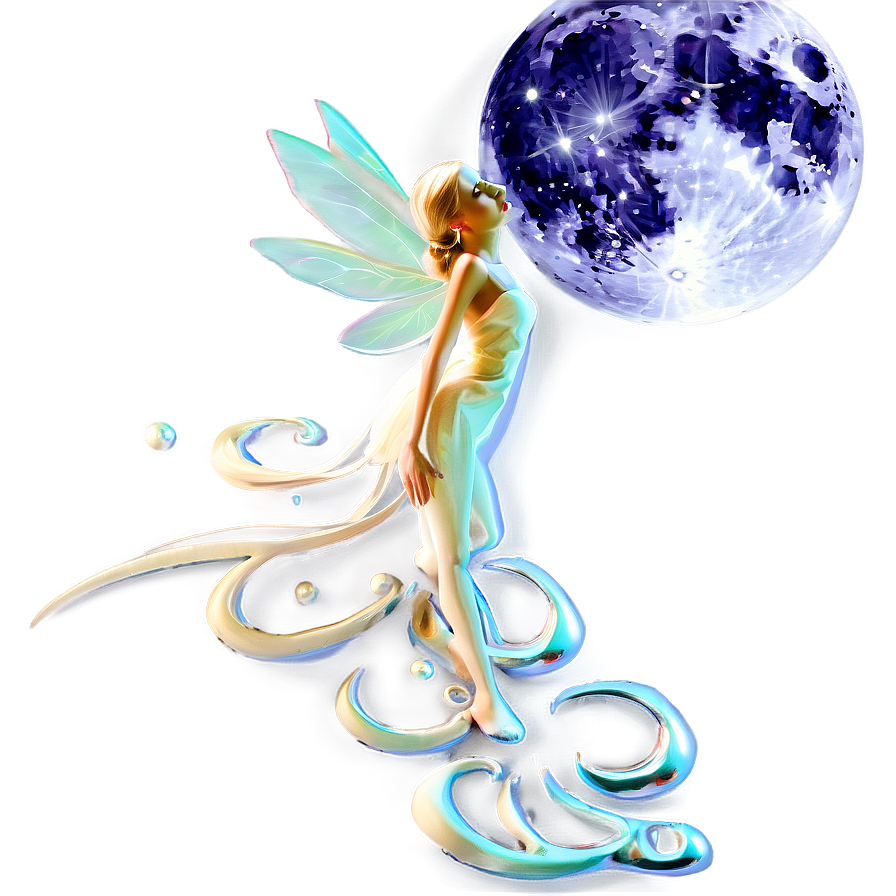 Fairy Under A Full Moon Png 05062024 PNG Image