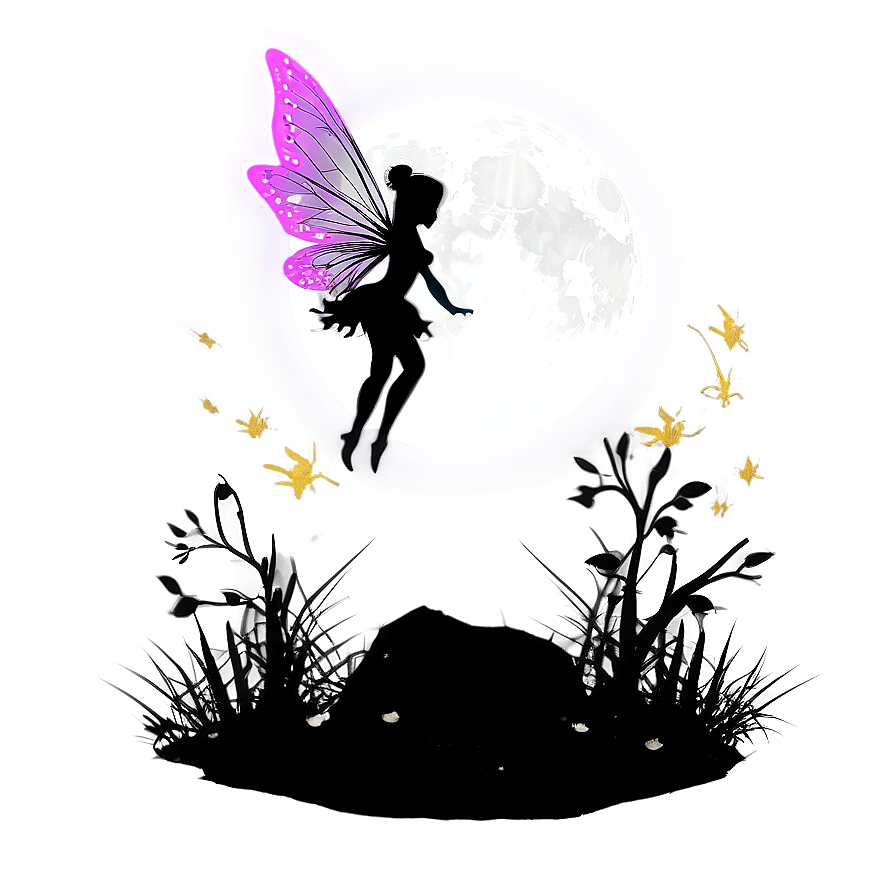 Fairy Under A Full Moon Png Jec PNG Image