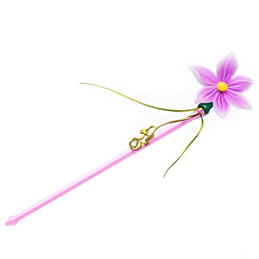 Fairy Wand With Flowers Png Mgo PNG Image