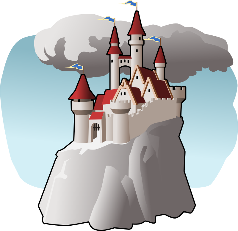 Fairytale_ Castle_on_ Cliff_ Vector PNG Image