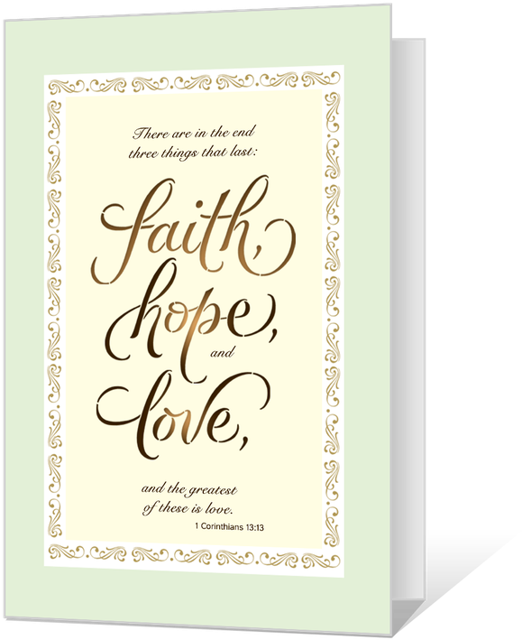 Faith Hope Love Inspirational Quote Card PNG Image