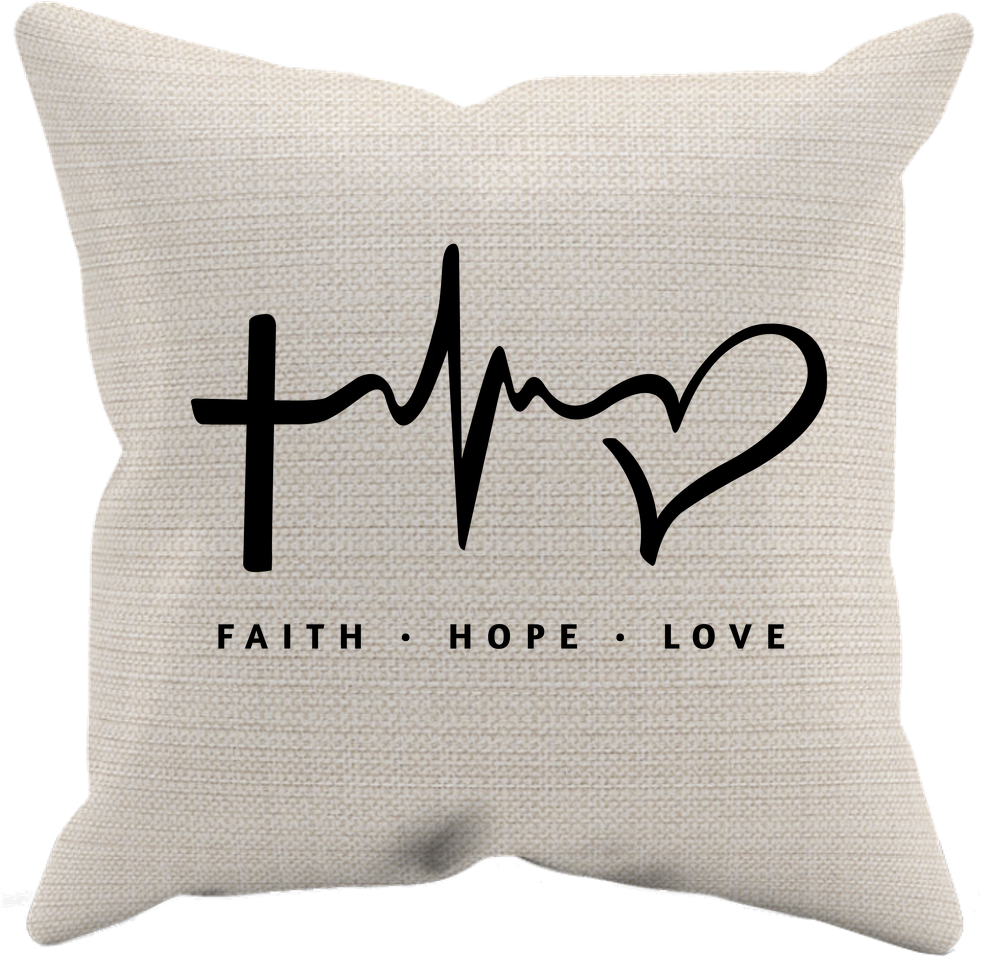 Faith Hope Love Pillow Design PNG Image