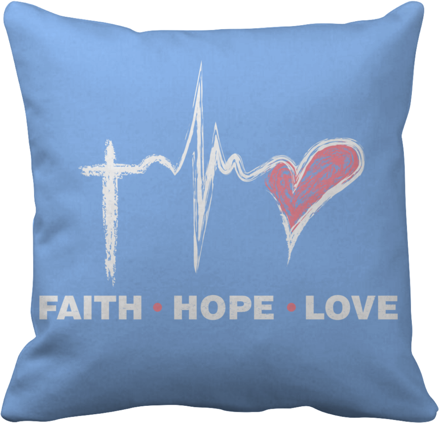 Faith Hope Love Pillow Design PNG Image