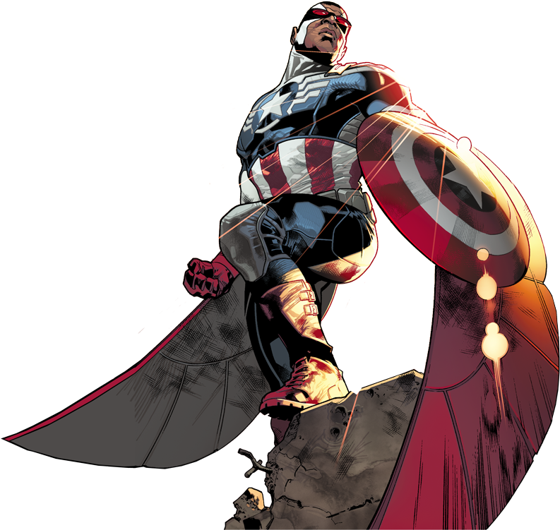 Falconas Captain America Illustration PNG Image