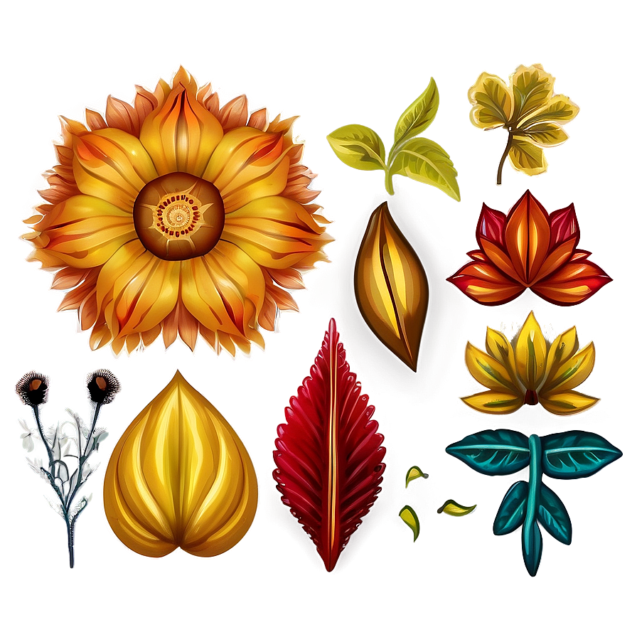 Fall Flower Harmony Png 06272024 PNG Image