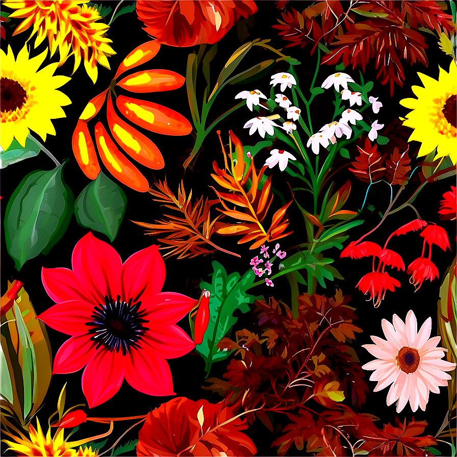 Fall Flower Harmony Png 5 PNG Image