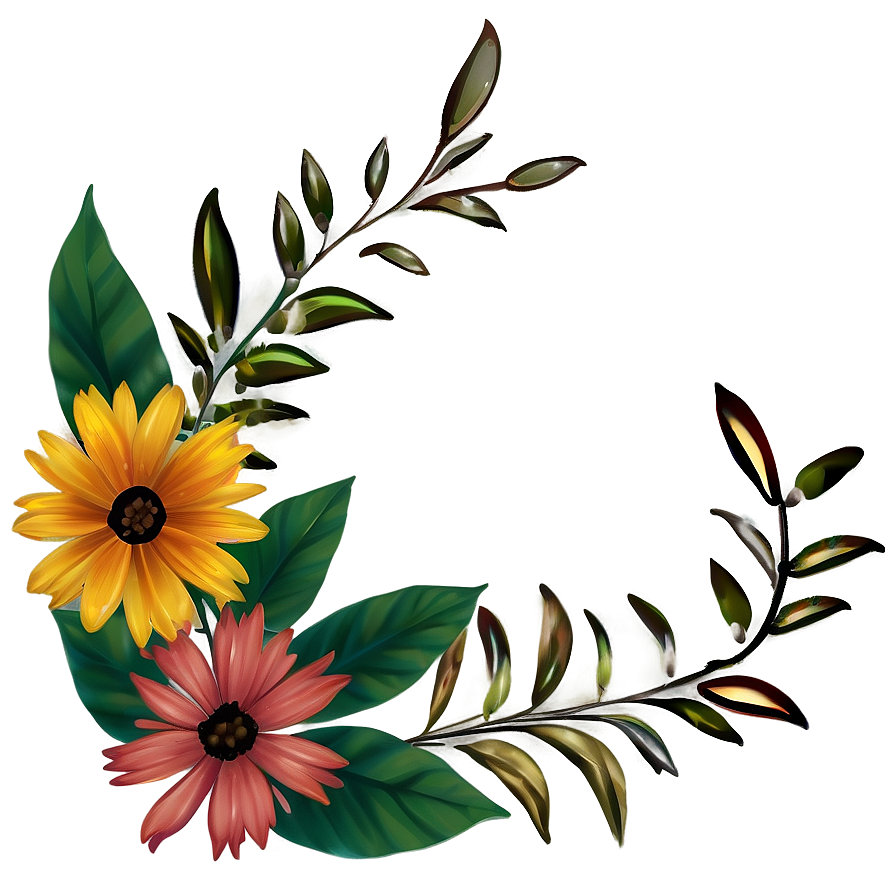 Fall Flowers C PNG Image