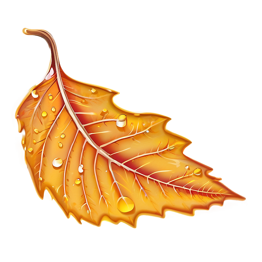 Fall Leaf With Dew Png Xoi87 PNG Image