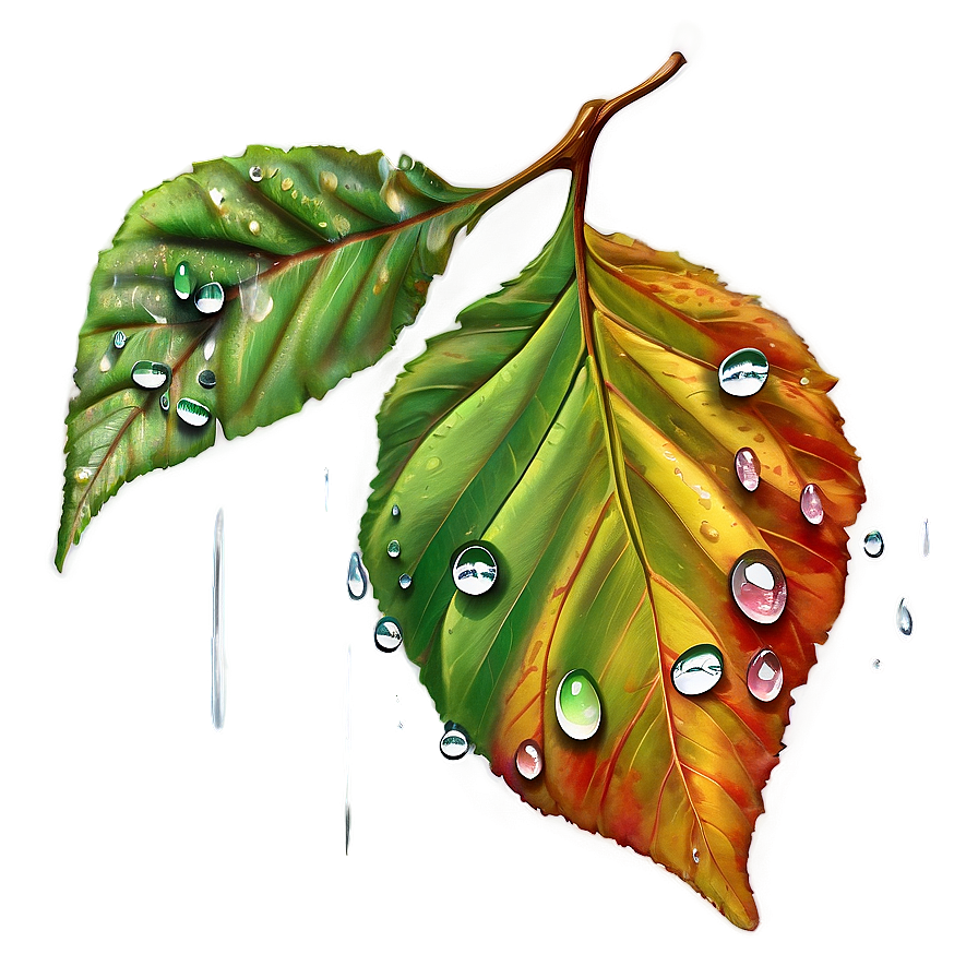 Fallen Leaves With Dew Drops Png 90 PNG Image