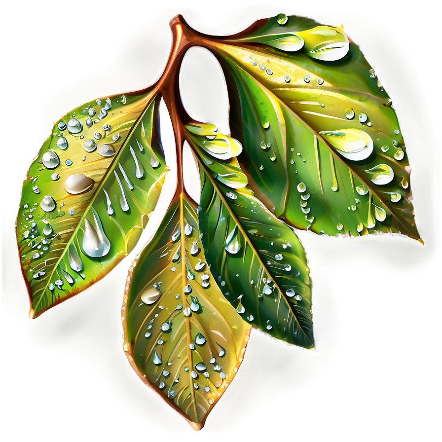 Fallen Leaves With Dew Drops Png Kiy PNG Image