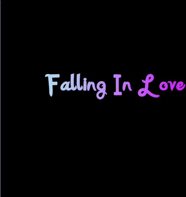 Falling In Love Text Graphic PNG Image