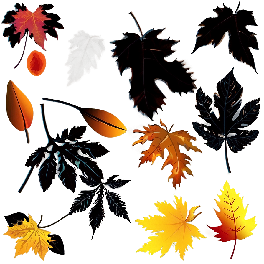 Falling Leaves Silhouette Png Dpu PNG Image