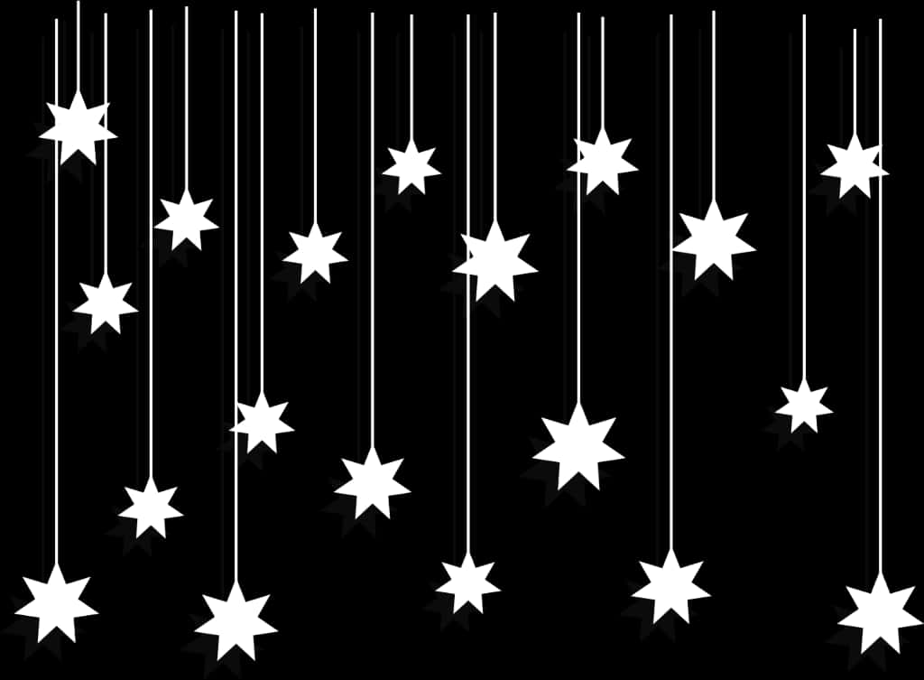 Falling Stars Black Background PNG Image