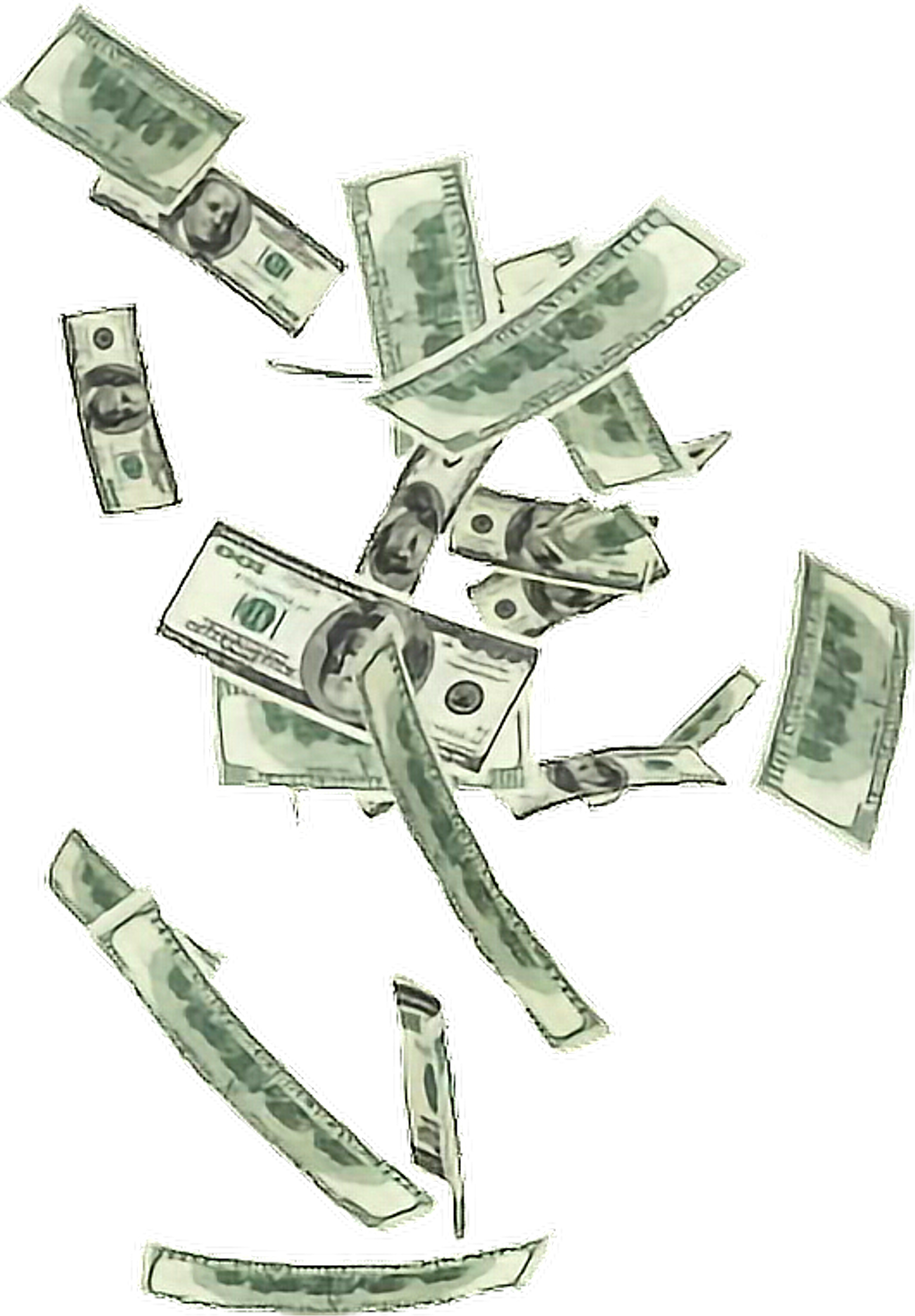 Falling_ U S_ Dollar_ Bills_ Illustration.png PNG Image