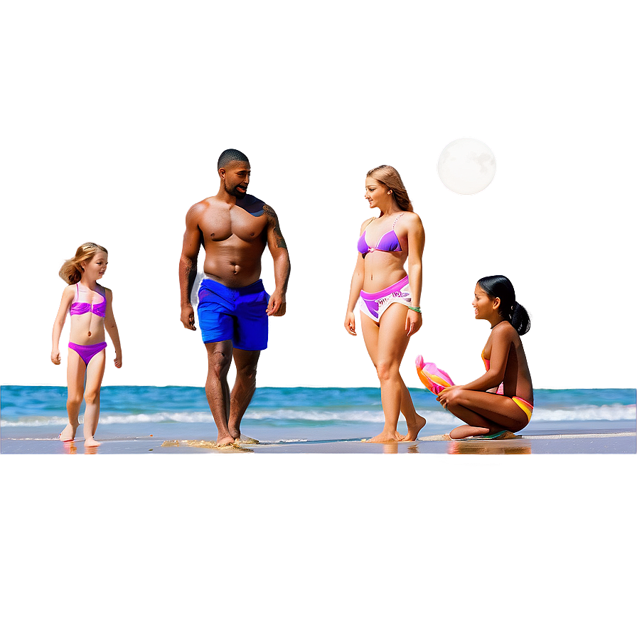 Family At The Beach Png 05042024 PNG Image