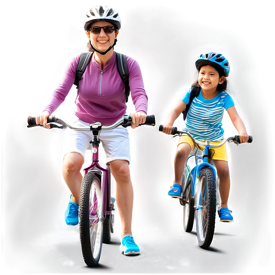 Family Bike Ride Png 05042024 PNG Image