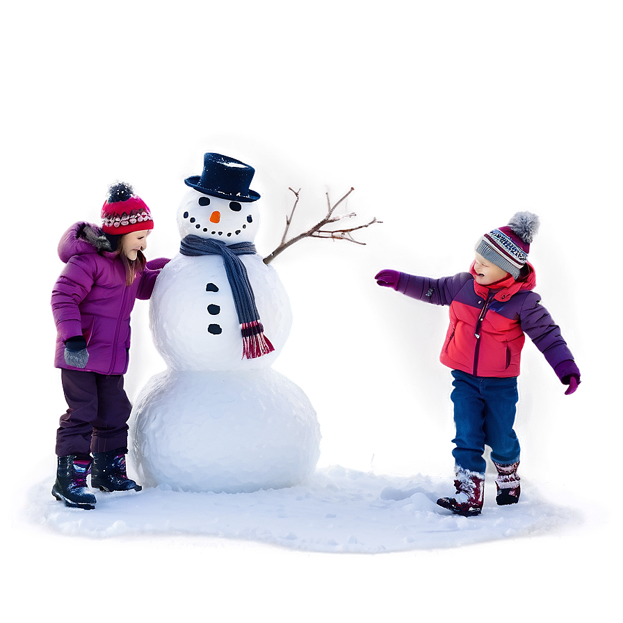 Family Building Snowman Png Kyy PNG Image