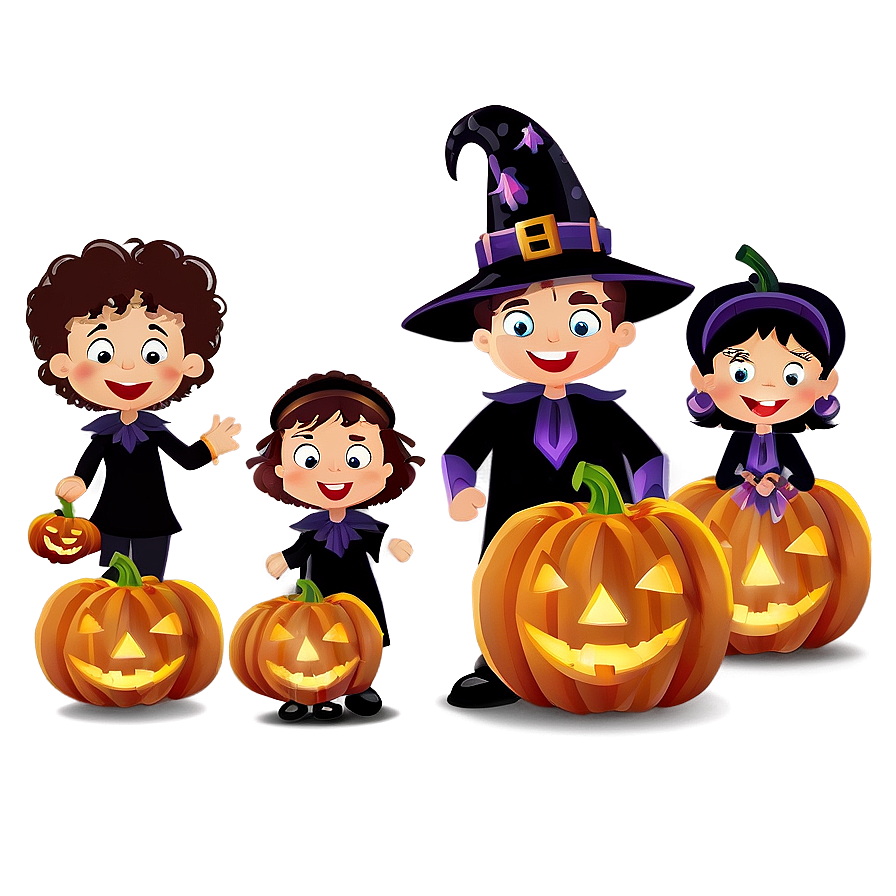 Family Cartoon Halloween Png Kyx23 PNG Image