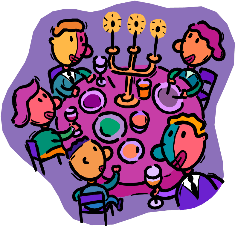 Family Dinner Cartoon Illustration PNG Image