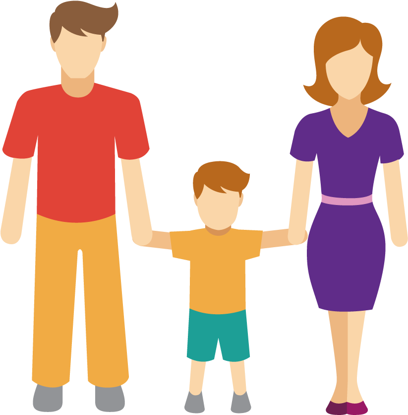 Family Holding Hands Vector PNG Image