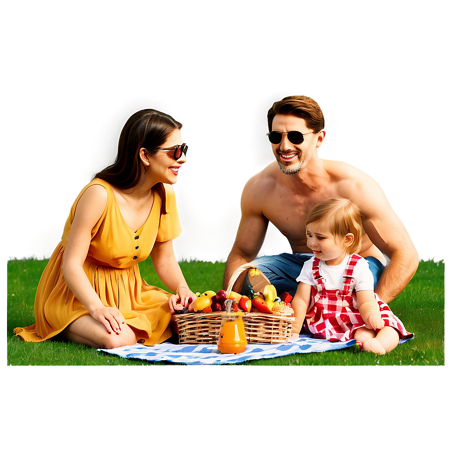 Family Picnic Scene Png 05042024 PNG Image