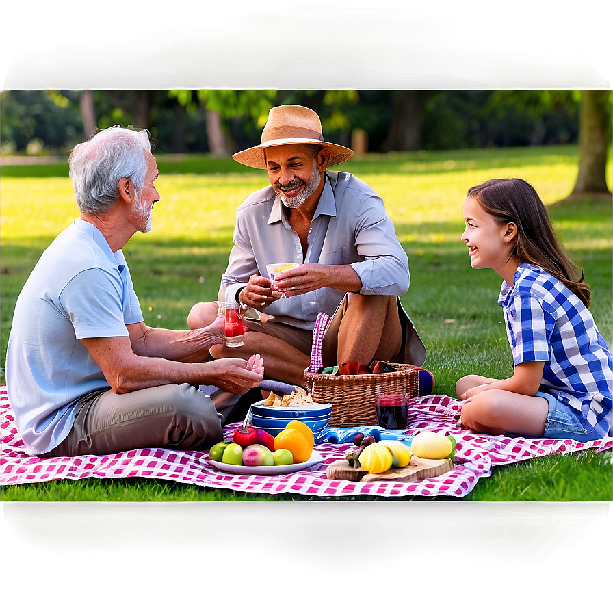 Family Picnic Scene Png 70 PNG Image