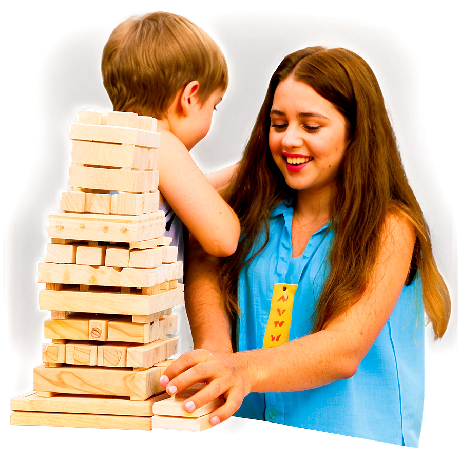 Family Playing Jenga Png 06112024 PNG Image