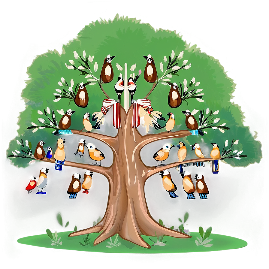 Family Reunion Tree With Birds Png Nea9 PNG Image