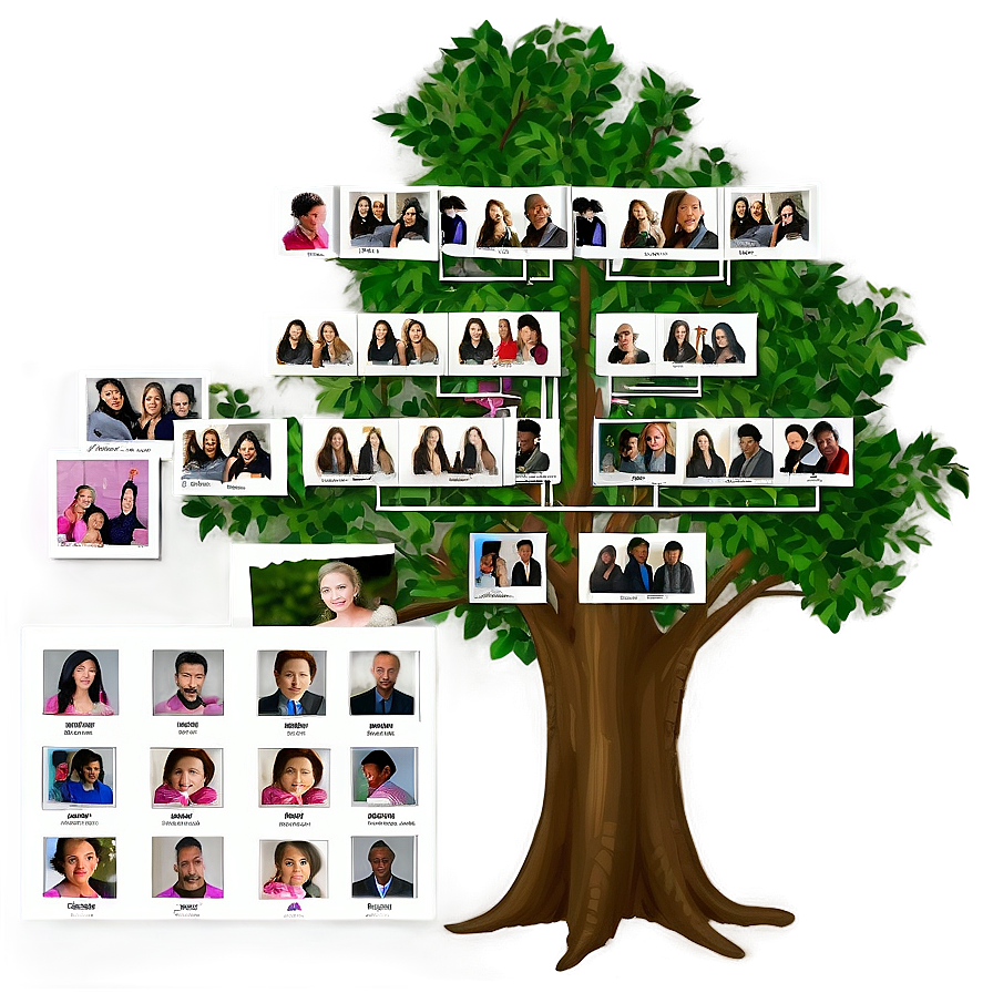 Family Reunion Tree With Photos Png 41 PNG Image