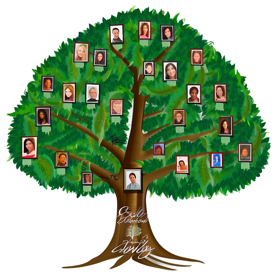 Family Reunion Tree With Signatures Png Iwi PNG Image