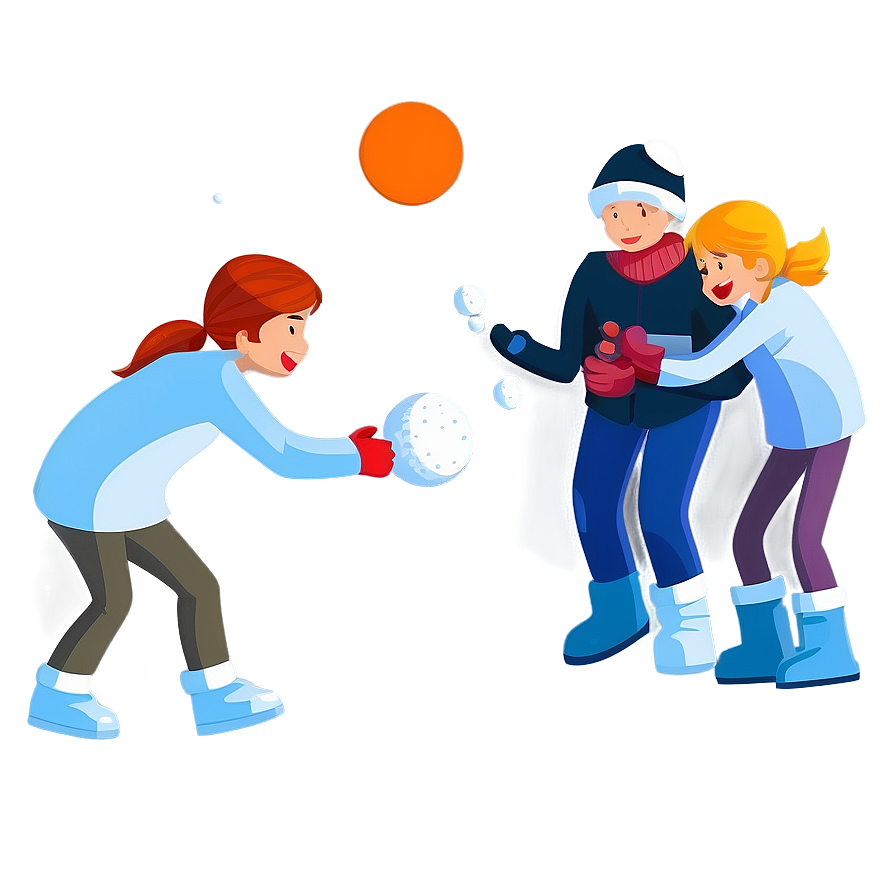 Family Snowball Fight Cartoon Png 84 PNG Image