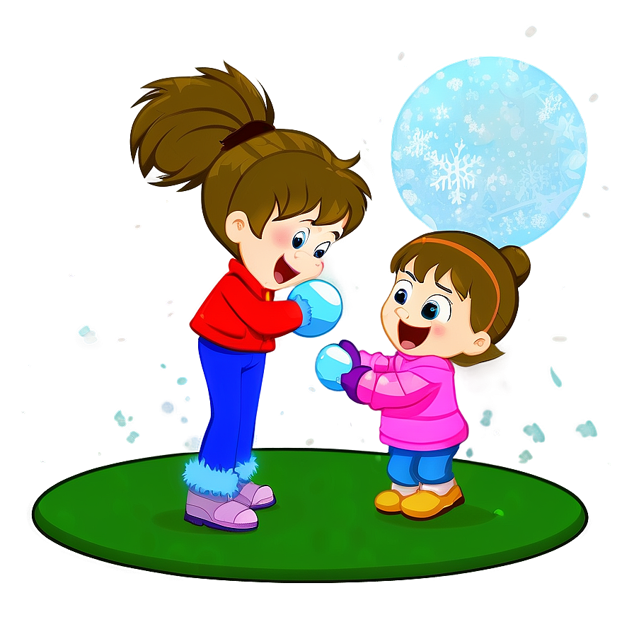 Family Snowball Fight Cartoon Png Hnx42 PNG Image