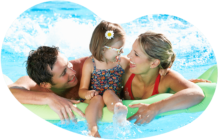 Family Swimming Pool Fun PNG Image