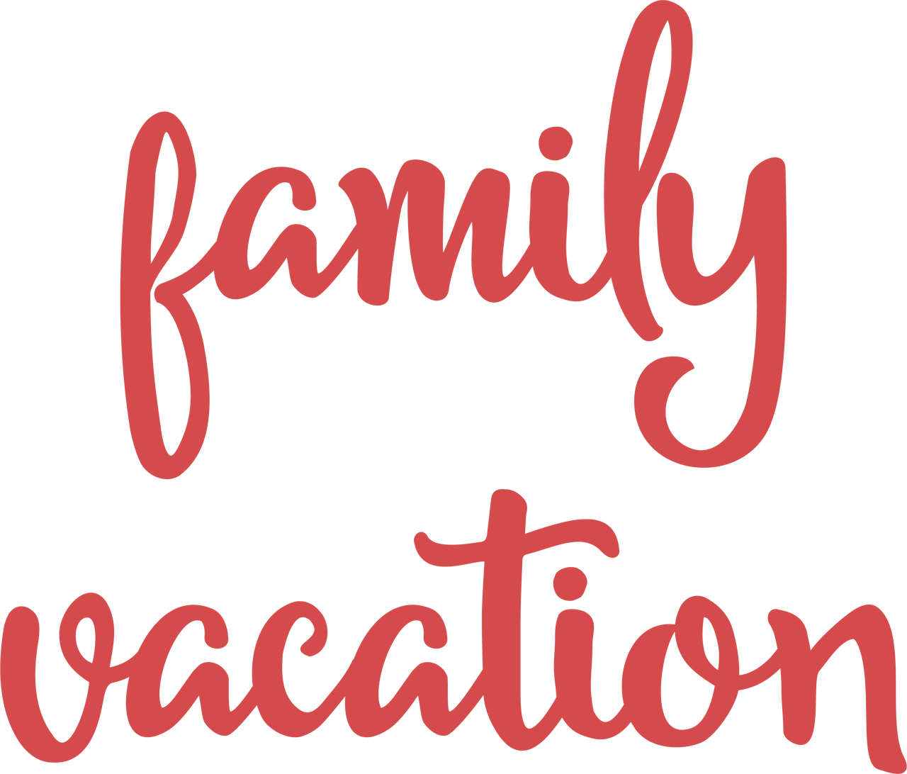 Family Vacation Text Graphic PNG Image