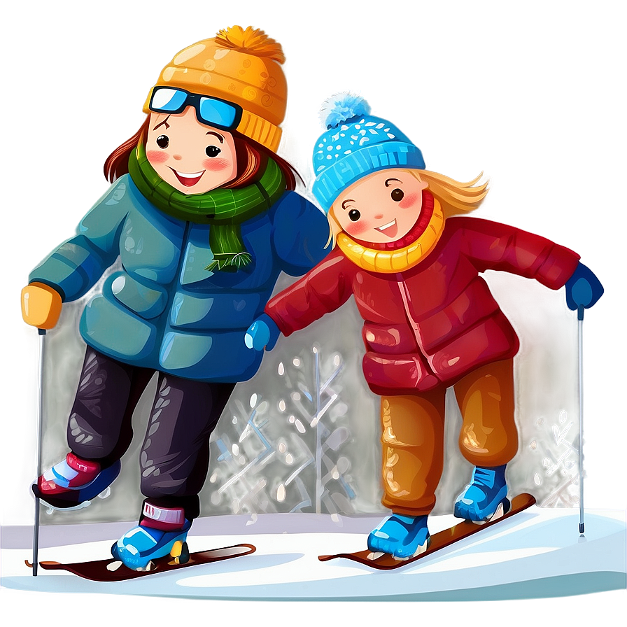 Family Winter Fun Clipart Png Wch PNG Image