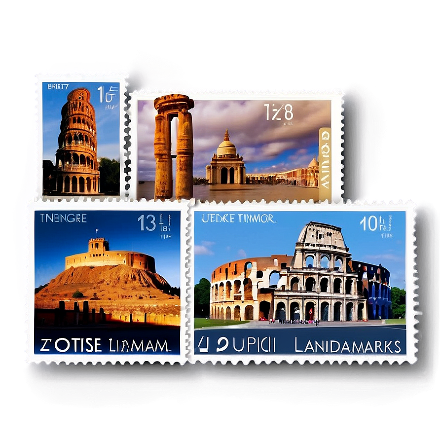 Famous Landmarks Postage Stamp Png 89 PNG Image