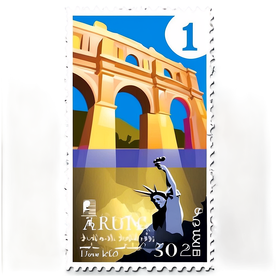 Famous Landmarks Postage Stamp Png Eux PNG Image