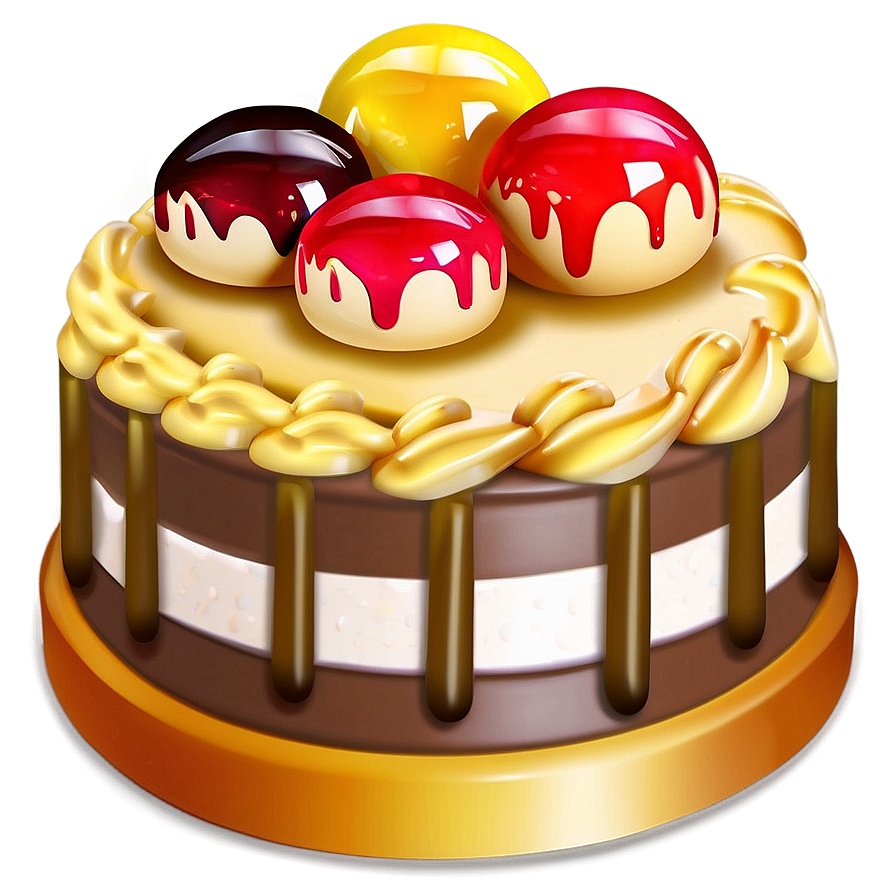 Fancy Cake Emoji Png Qdk65 PNG Image