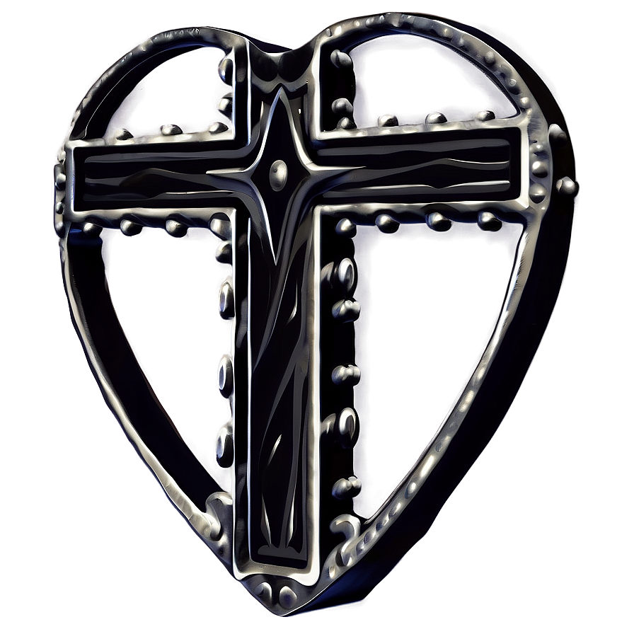 Fancy Cross In Heart Png 06292024 PNG Image