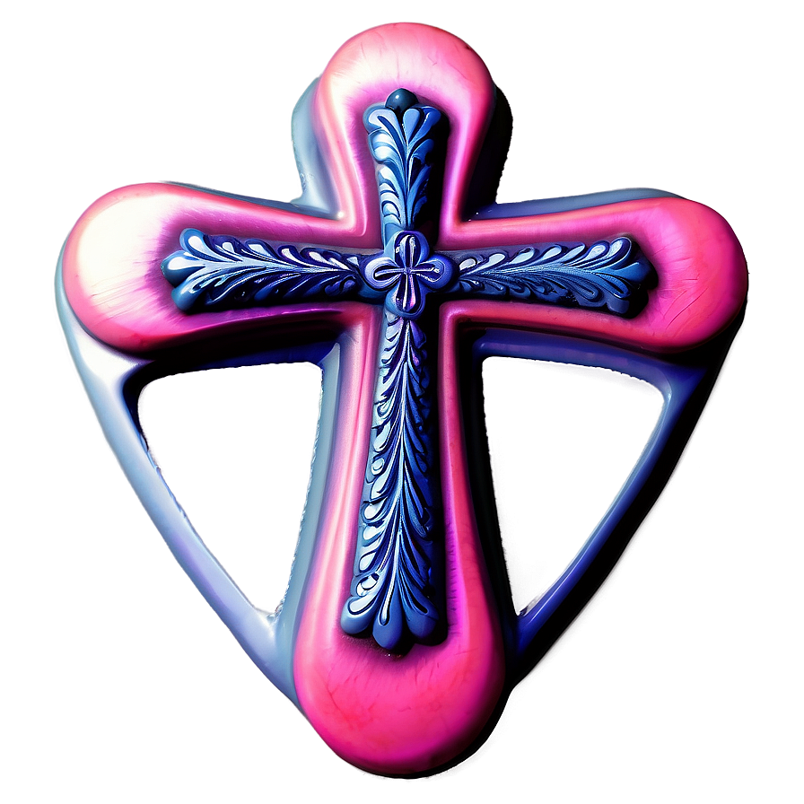 Fancy Cross In Heart Png 55 PNG Image