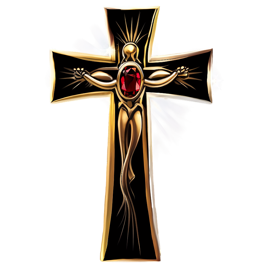 Fancy Cross With Gems Png Rcm PNG Image