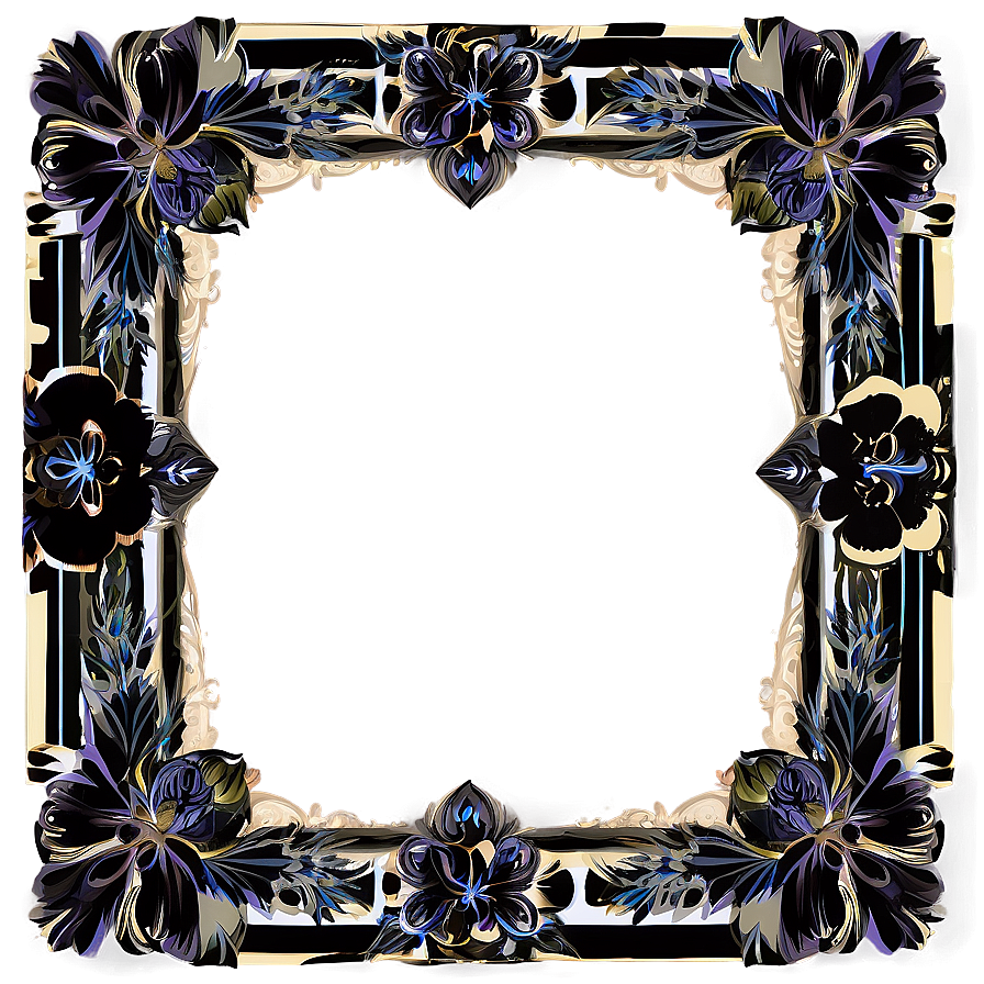 Fancy Frame With Flowers Png 74 PNG Image