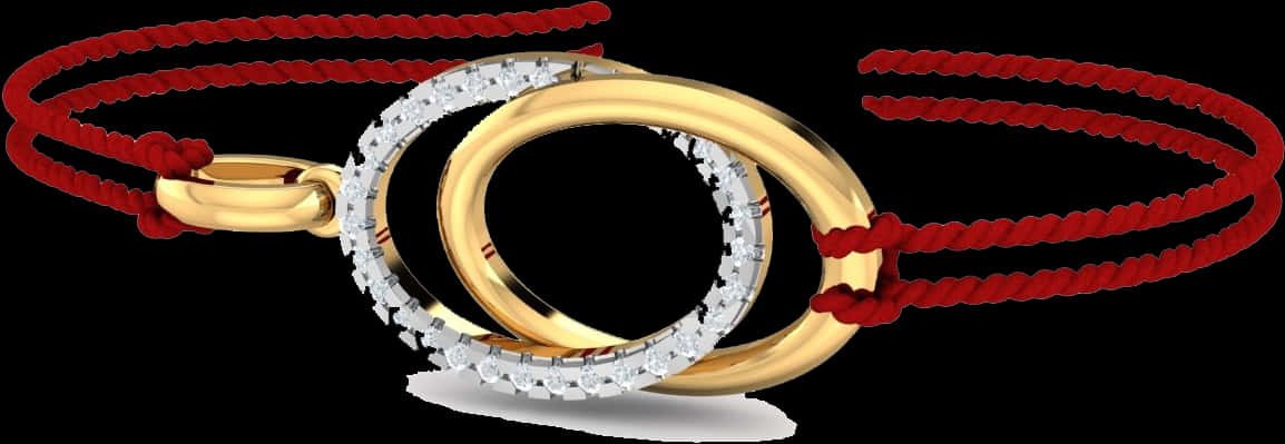 Fancy Gold Diamond Rakhi Design PNG Image