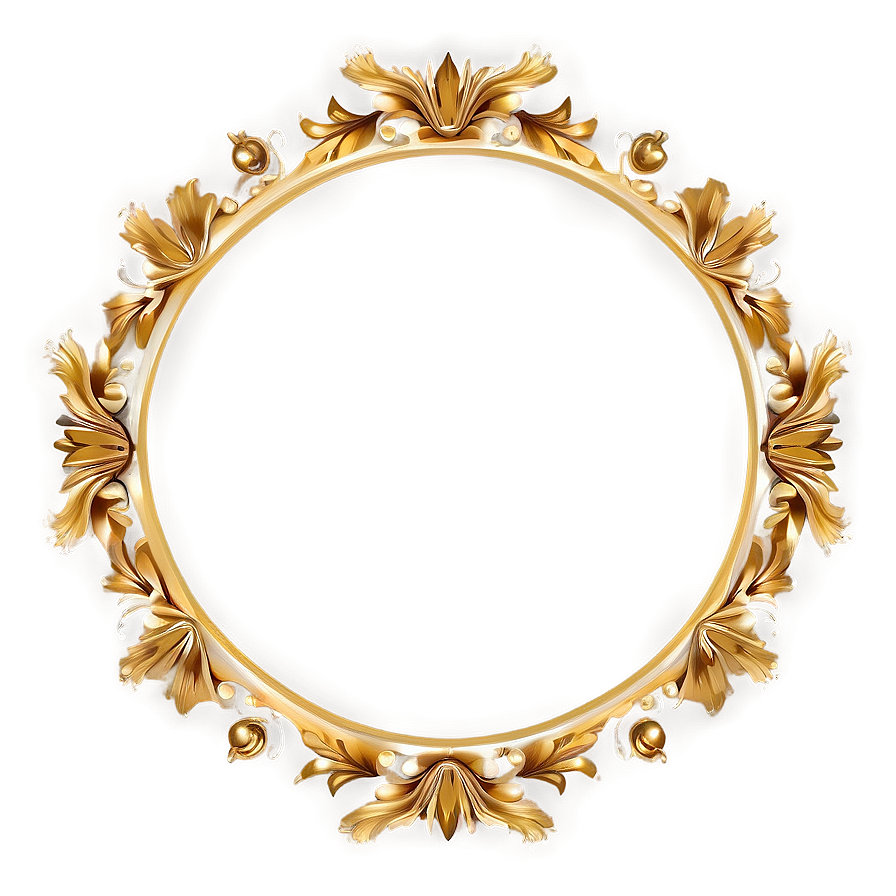 Fancy Golden Circular Border Png Sqp PNG Image