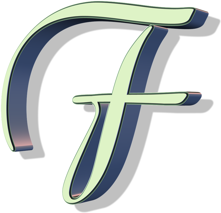 Fancy Letter F Design PNG Image