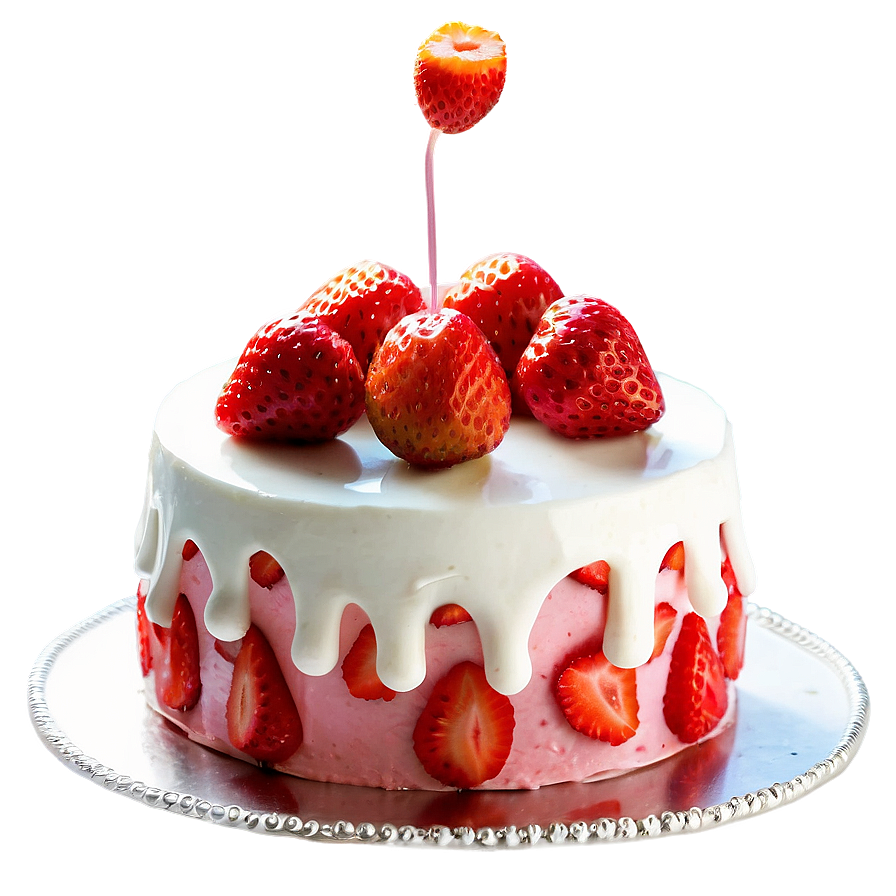 Fancy Strawberry Cake Png 06212024 PNG Image